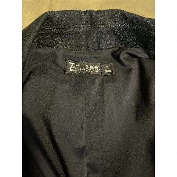 7th Avenue Design Studio New York & Co Blazer Jacket Women's Size M Blue Lined - Picture 9 of 12